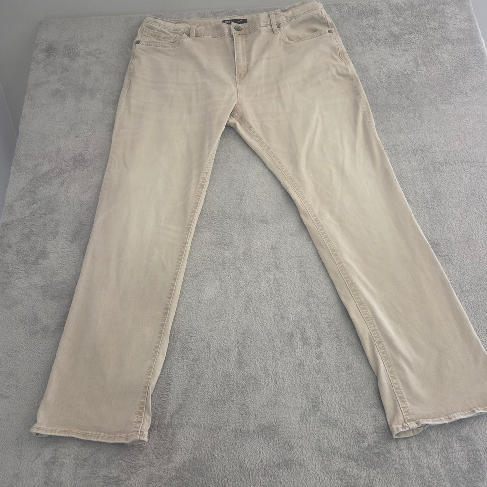 BKE Tyler Straight Leg Jeans Mens 42x32 Tan Khaki Stretch Denim FPS6648R